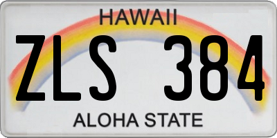 HI license plate ZLS384