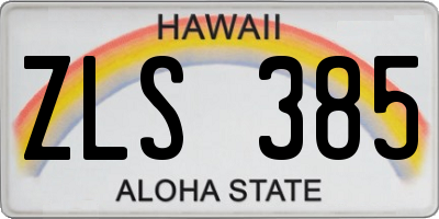 HI license plate ZLS385