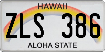 HI license plate ZLS386