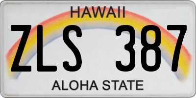 HI license plate ZLS387