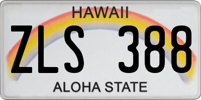 HI license plate ZLS388
