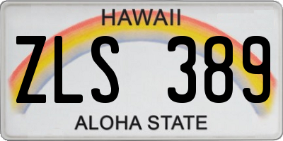 HI license plate ZLS389