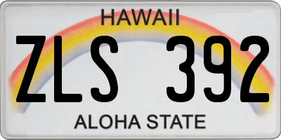 HI license plate ZLS392