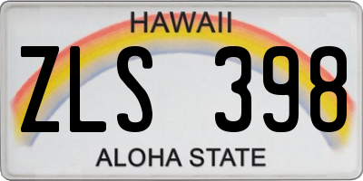 HI license plate ZLS398