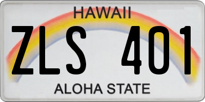 HI license plate ZLS401