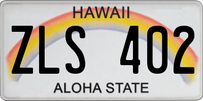 HI license plate ZLS402