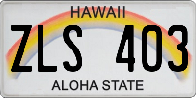 HI license plate ZLS403