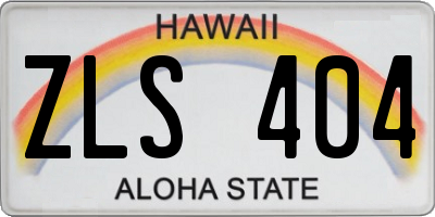 HI license plate ZLS404