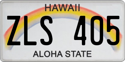 HI license plate ZLS405