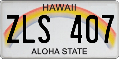 HI license plate ZLS407