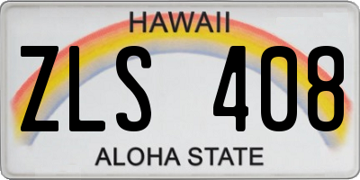 HI license plate ZLS408