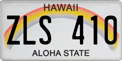 HI license plate ZLS410