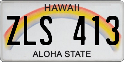 HI license plate ZLS413
