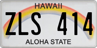 HI license plate ZLS414