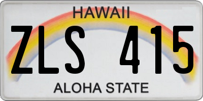 HI license plate ZLS415