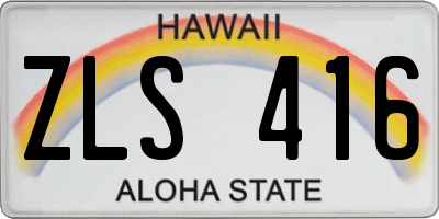 HI license plate ZLS416