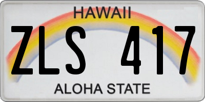 HI license plate ZLS417