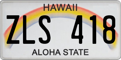 HI license plate ZLS418