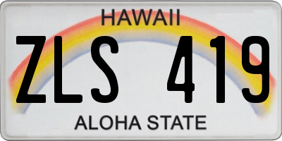 HI license plate ZLS419