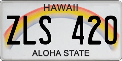 HI license plate ZLS420