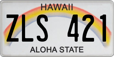 HI license plate ZLS421