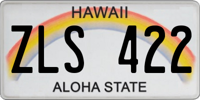 HI license plate ZLS422