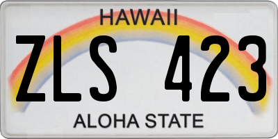 HI license plate ZLS423