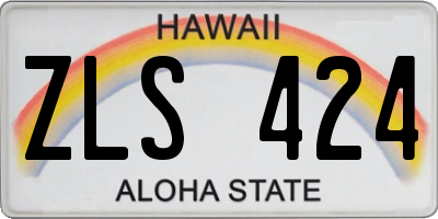 HI license plate ZLS424