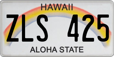 HI license plate ZLS425