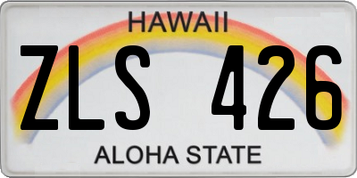 HI license plate ZLS426