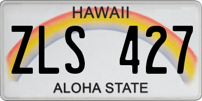 HI license plate ZLS427