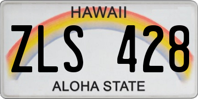 HI license plate ZLS428
