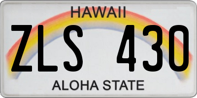 HI license plate ZLS430