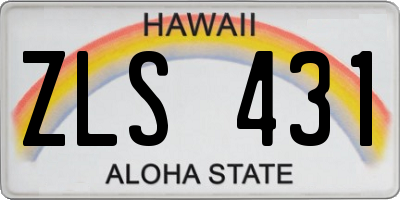 HI license plate ZLS431