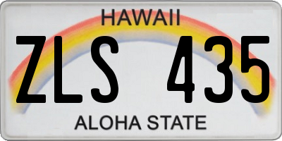 HI license plate ZLS435