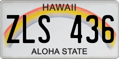 HI license plate ZLS436