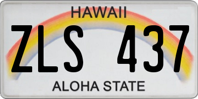 HI license plate ZLS437