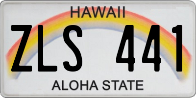 HI license plate ZLS441