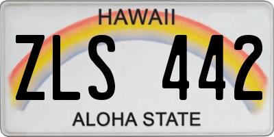HI license plate ZLS442