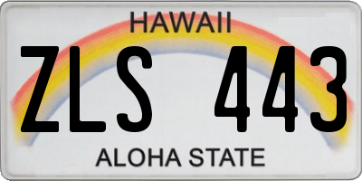HI license plate ZLS443