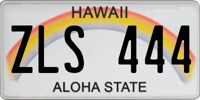 HI license plate ZLS444