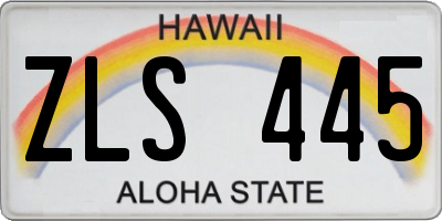 HI license plate ZLS445
