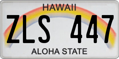 HI license plate ZLS447