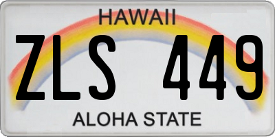 HI license plate ZLS449