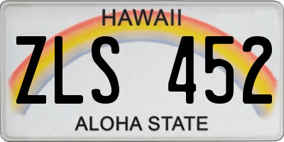 HI license plate ZLS452