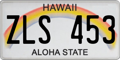 HI license plate ZLS453
