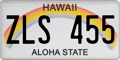 HI license plate ZLS455