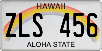 HI license plate ZLS456