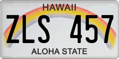 HI license plate ZLS457