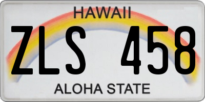 HI license plate ZLS458